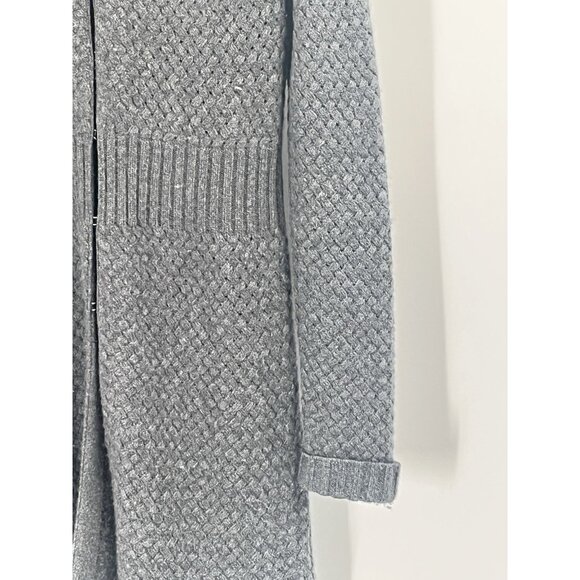 Sutton Cashmere Woven Knit Long Line Cardigan Chunky Quiet Luxury Sz Small - Picture 6 of 6